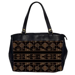 Dark Geometric Abstract Pattern Oversize Office Handbag (two Sides) by dflcprints