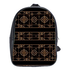 Dark Geometric Abstract Pattern School Bag (xl) by dflcprints