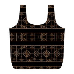 Dark Geometric Abstract Pattern Reusable Bag (l) by dflcprints