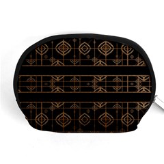 Dark Geometric Abstract Pattern Accessory Pouch (medium)