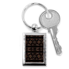 Dark Geometric Abstract Pattern Key Chain (rectangle) by dflcprints