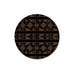 Dark Geometric Abstract Pattern Magnet 3  (round) by dflcprints