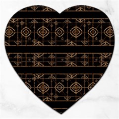 Dark Geometric Abstract Pattern Jigsaw Puzzle (heart) by dflcprints