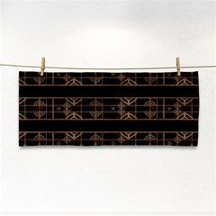 Dark Geometric Abstract Pattern Hand Towel by dflcprints