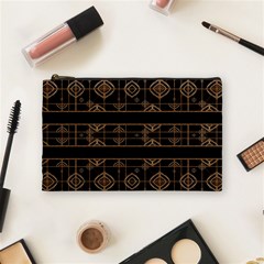 Dark Geometric Abstract Pattern Cosmetic Bag (medium) by dflcprints