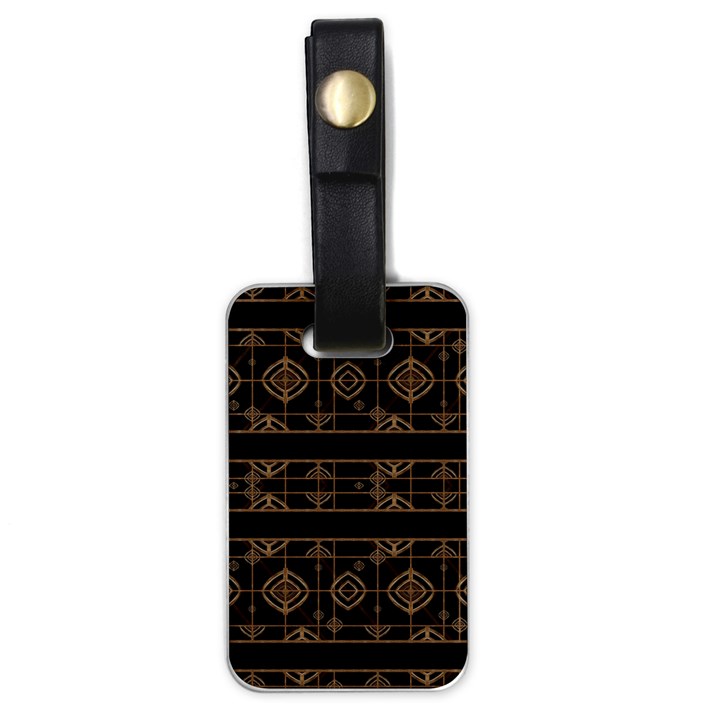 Dark Geometric Abstract Pattern Luggage Tag (One Side)