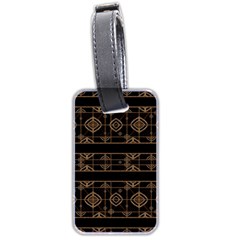 Dark Geometric Abstract Pattern Luggage Tag (two Sides) by dflcprints