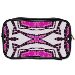 Pink Black Zebra  Travel Toiletry Bag (two Sides) by OCDesignss