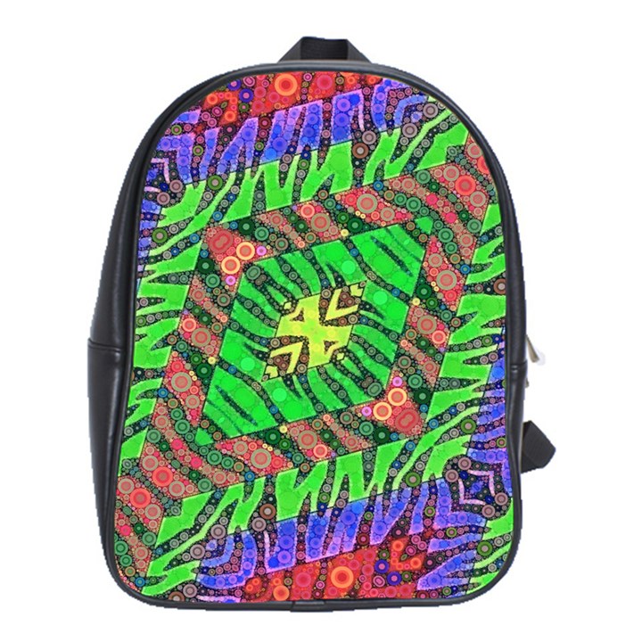 Zebra Print Abstract  School Bag (XL)