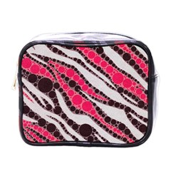 Red Zebra Bling  Mini Travel Toiletry Bag (one Side) by OCDesignss