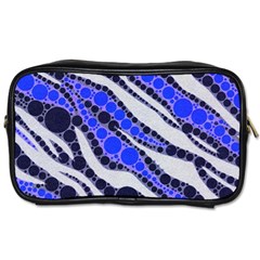 Blue Zebra Bling  Travel Toiletry Bag (two Sides) by OCDesignss