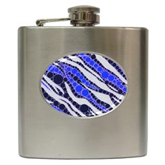 Blue Zebra Bling  Hip Flask by OCDesignss