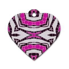 Pink Black Zebra  Dog Tag Heart (one Sided)  by OCDesignss