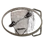 Vampire Monster Illustration Belt Buckle (Oval) Front