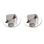 Vampire Monster Illustration Cufflinks (Oval) Front(Pair)