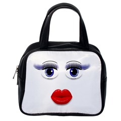 Face With Blue Eyes Classic Handbag (one Side) by cherestreasures