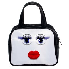 Face With Blue Eyes Classic Handbag (two Sides) by cherestreasures