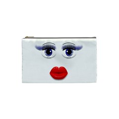 Face With Blue Eyes Cosmetic Bag (small) by cherestreasures