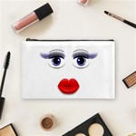 Face with Blue Eyes Cosmetic Bag (Medium) Front