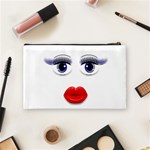 Face with Blue Eyes Cosmetic Bag (Medium) Back