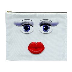 Face With Blue Eyes Cosmetic Bag (xl) by cherestreasures