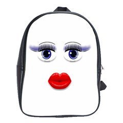 Face With Blue Eyes School Bag (large) by cherestreasures