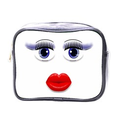 Face With Blue Eyes Mini Toiletries Bag (one Side)