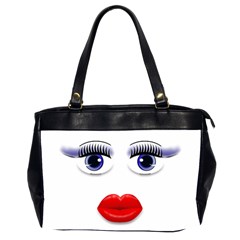 Face With Blue Eyes Oversize Office Handbag (two Sides) by cherestreasures