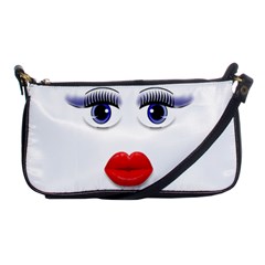 Face With Blue Eyes Shoulder Clutch Bag by cherestreasures