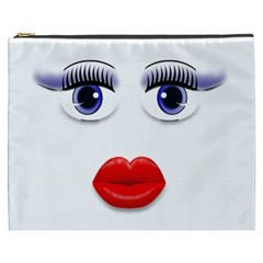 Face With Blue Eyes Cosmetic Bag (xxxl) by cherestreasures