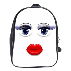 Face With Blue Eyes School Bag (xl)