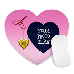 A Golden Rose Heart Locket Mouse Pad (Heart)