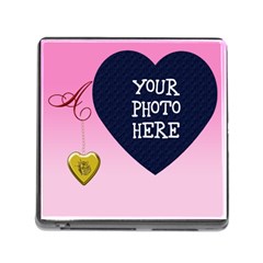 A Golden Rose Heart Locket Memory Card Reader with Storage (Square)