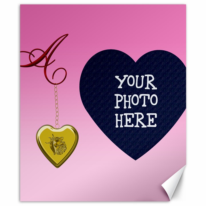 A Golden Rose Heart Locket Canvas 8  x 10 