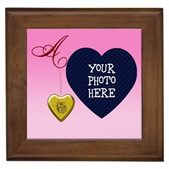 A Golden Rose Heart Locket Framed Tile