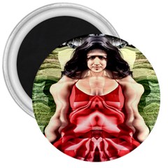 Cubist Woman 3  Button Magnet by icarusismartdesigns