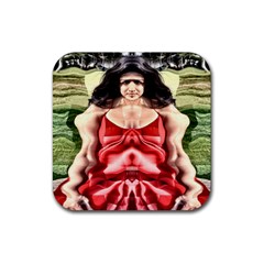 Cubist Woman Drink Coaster (square) by icarusismartdesigns