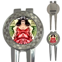 Cubist Woman Golf Pitchfork & Ball Marker by icarusismartdesigns