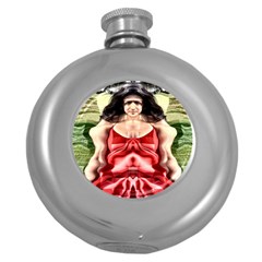 Cubist Woman Hip Flask (round) by icarusismartdesigns