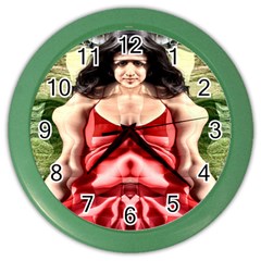 Cubist Woman Wall Clock (color) by icarusismartdesigns