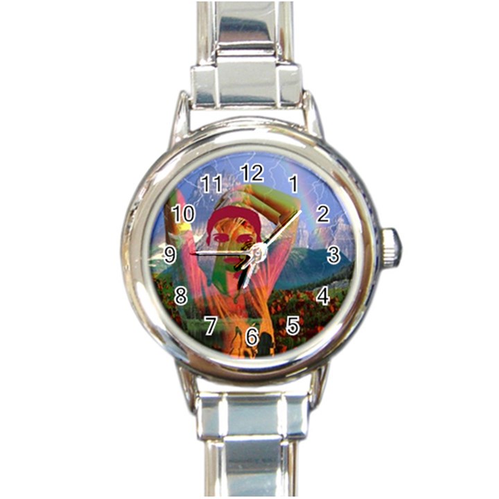 Fusion With The Landscape Round Italian Charm Watch