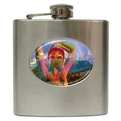 Fusion With The Landscape Hip Flask by icarusismartdesigns