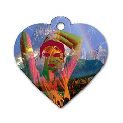 Fusion With The Landscape Dog Tag Heart (one Sided)  by icarusismartdesigns