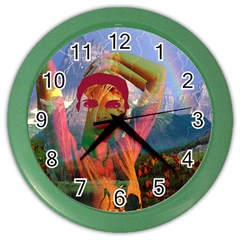 Fusion With The Landscape Wall Clock (color) by icarusismartdesigns