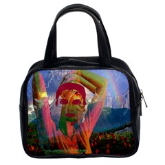 Fusion With The Landscape Classic Handbag (two Sides) by icarusismartdesigns