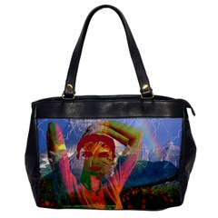 Fusion With The Landscape Oversize Office Handbag (one Side) by icarusismartdesigns