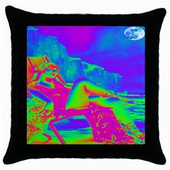 Seaside Holiday Black Throw Pillow Case by icarusismartdesigns