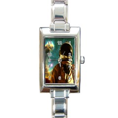 Lost In The Starmaker Rectangular Italian Charm Watch by icarusismartdesigns