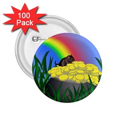 Pot Of Gold With Gerbil 2 25  Button (100 Pack) by designedwithtlc