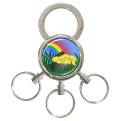 Pot Of Gold With Gerbil 3-ring Key Chain by designedwithtlc